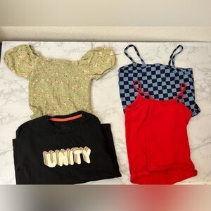 Forever 21 Kid Faded Glory Art Class Lot Of 4 Tops Girls M 7/8 Shirts Blouses​